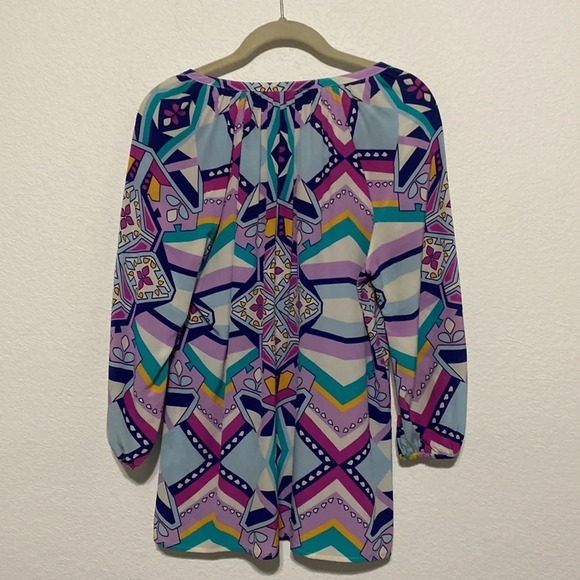 Annie Griffin Multicolor Silk Blouse Size M - Picture 6 of 8